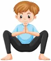 Free vector yoga squat pose cartoon character