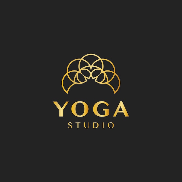 Free vector yoga studio design logo vector