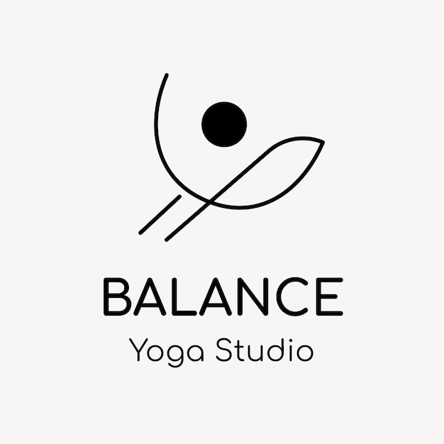 Шаблон логотипа студии йоги, вектор дизайна брендинга бизнеса здоровья и хорошего самочувствия