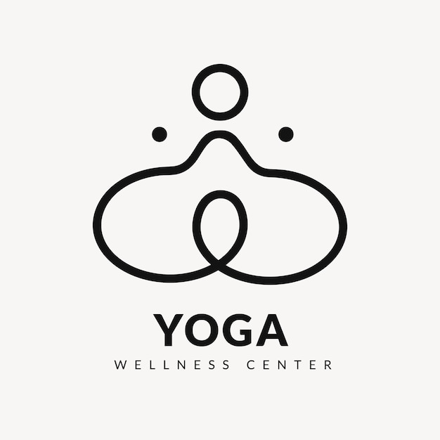 Yoga wellness center logo template, creative modern design vector