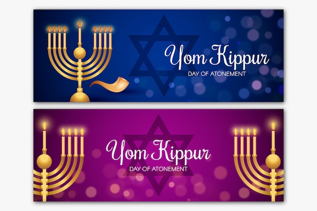 Yom kippur banner collection