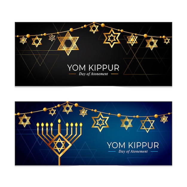 Free vector yom kippur banner template