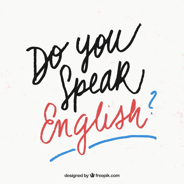 Free Vector Do You Speak English Lettering Background