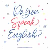 Free vector do you speak english lettering background