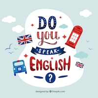 Free vector do you speak english lettering background
