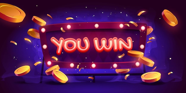 Бесплатное векторное изображение Вы выигрываете в лотерею баннерного казино или выигрываете в игре