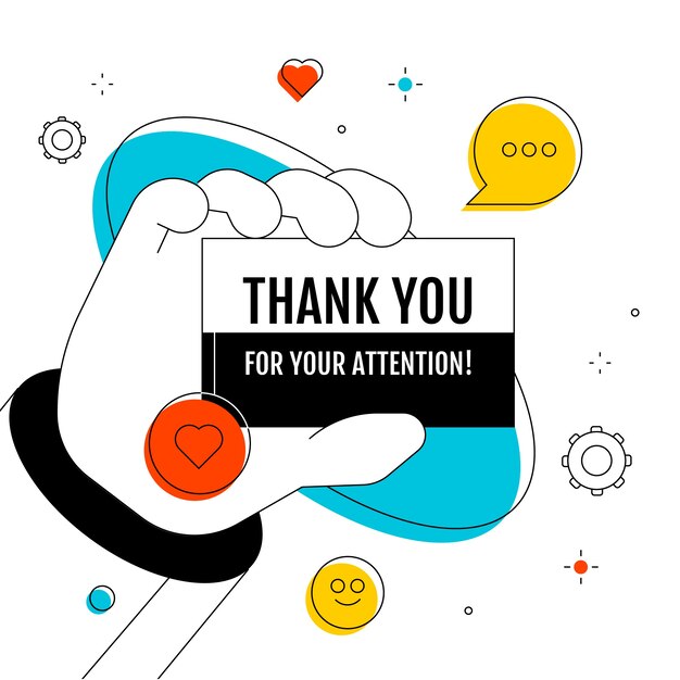 You for your attention sign illustration