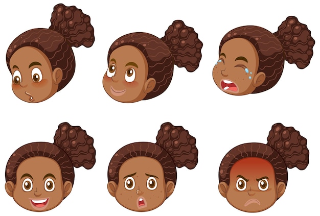 Young african american girl face expression