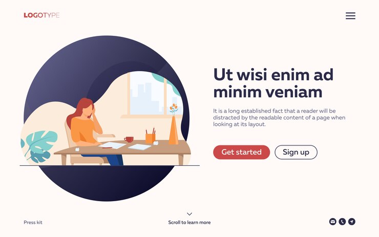 Free Vector young author or writer working on new article