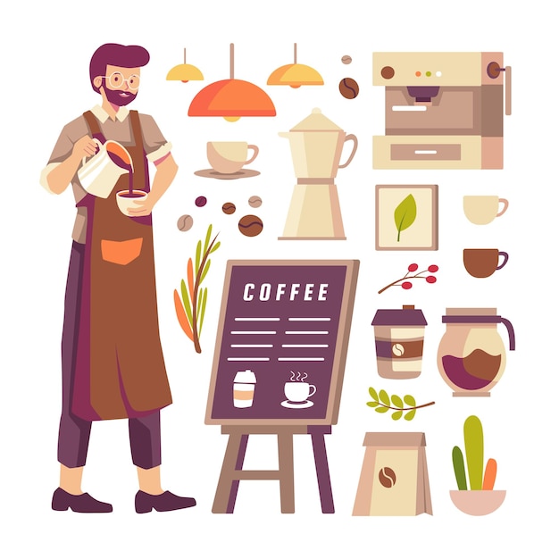 Free Barista Vector Illustration (AI)