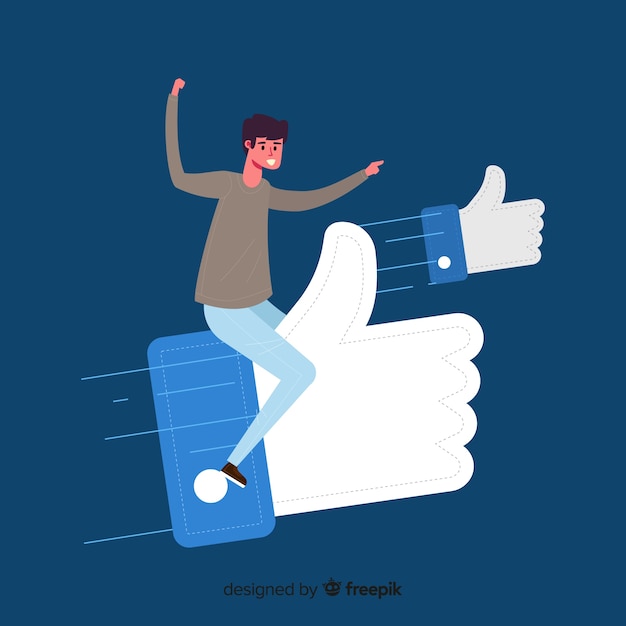 Free vector young boy with thumb like symbol