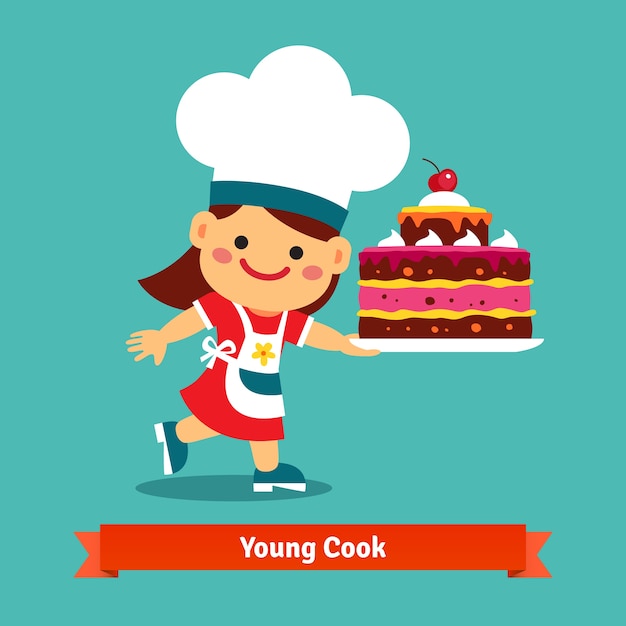 Бесплатное векторное изображение Молодой повар фон