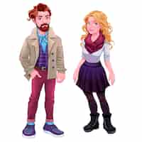 Free vector young couple character