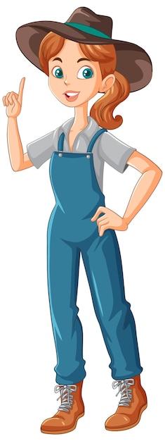 Free vector young female farmer cartoon character