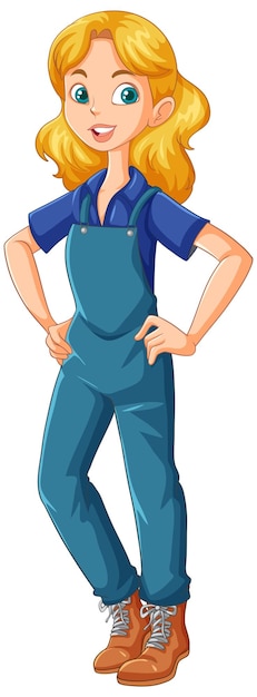 Young female farmer cartoon character