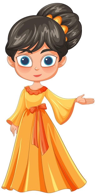 Free vector young girl in yellow dress