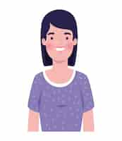 Free vector young happy woman avatar character