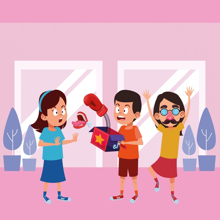 Free Vector young kids avatar carton character