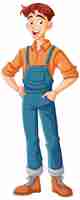 Free vector young male farmer cartoon character