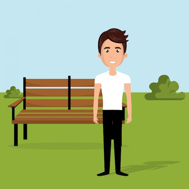 young man in the park character scene