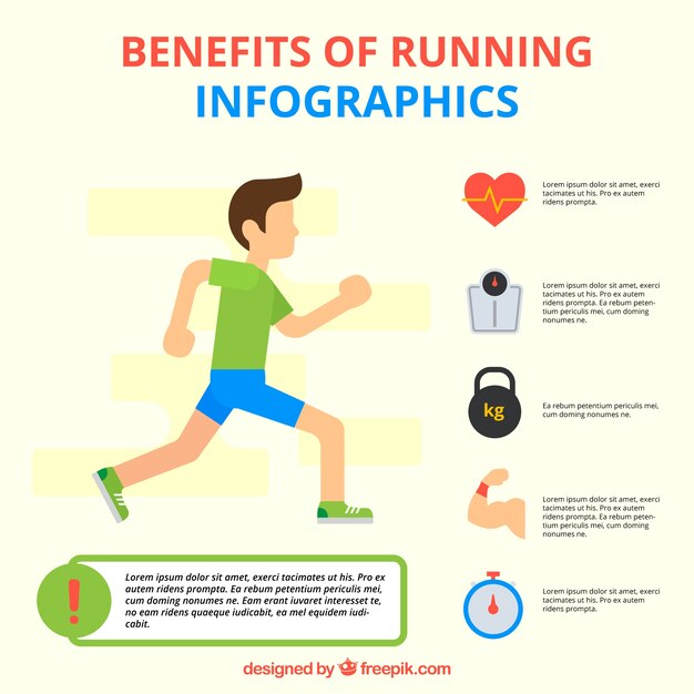 Infographic 요소를 실행하는 젊은이