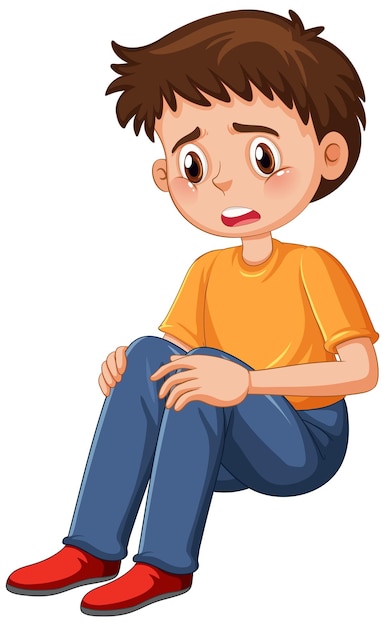 Free vector young man with sad face cartoon character