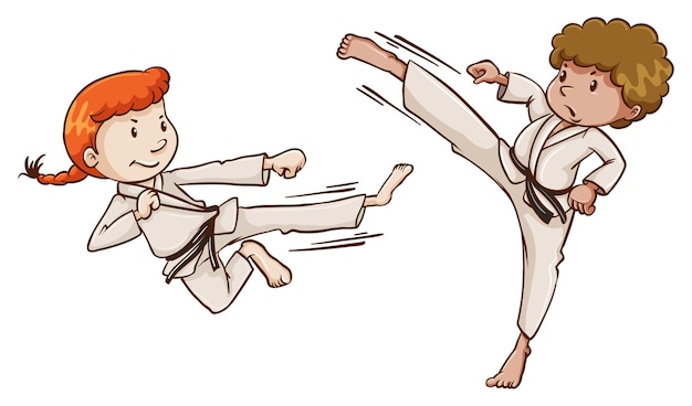 Free vector young martial arts experts