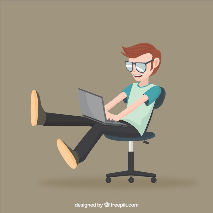 Free Vector young office worker