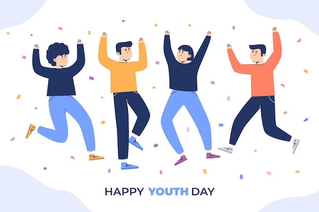 Молодые люди празднуют день молодежи