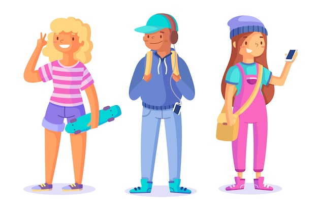 Free vector young people collection