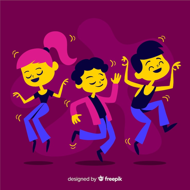Free Vector young people dancing. character design