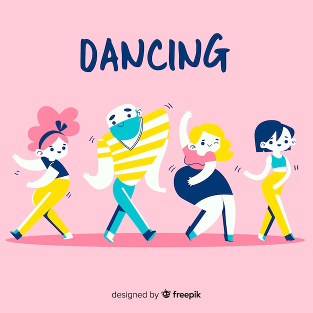 Free vector young people dancing