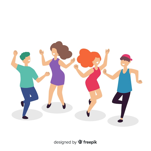 Free vector young people dancing