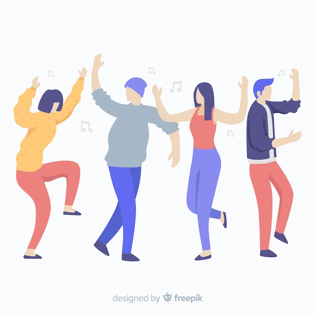 Free vector young people dancing