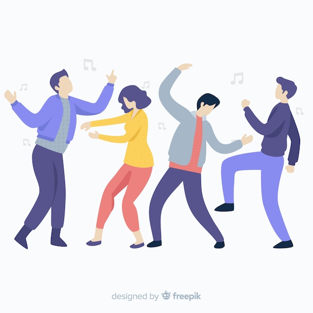 Free vector young people dancing