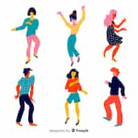 Free vector young people dancing