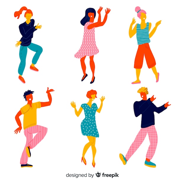 Free vector young people dancing