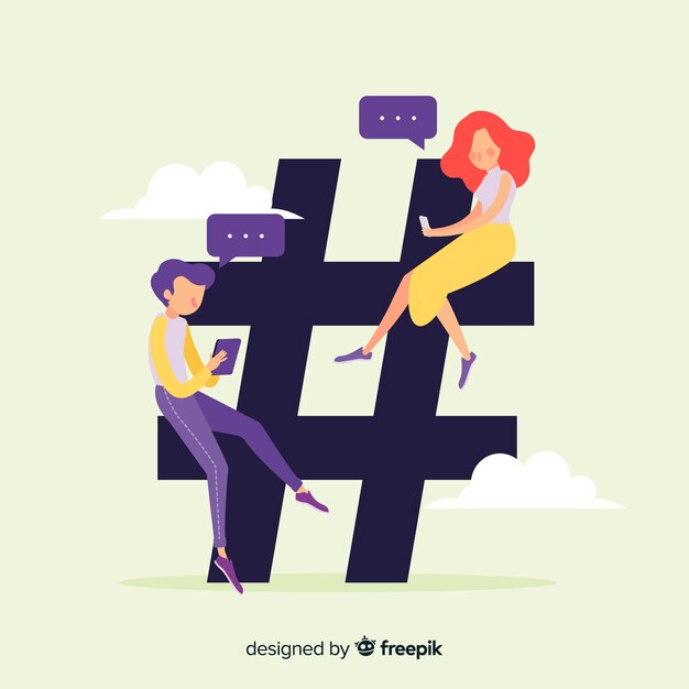 Young people hashtag symbol background