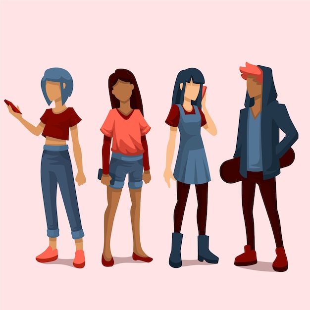 Free vector young people illustration concept