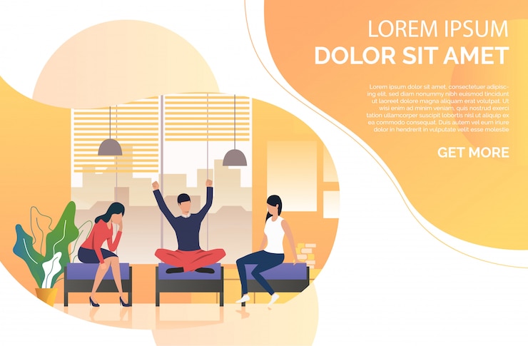 Free Vector young people resting in lounge