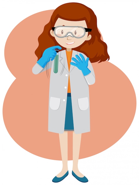 Free vector a young scientist and test tube