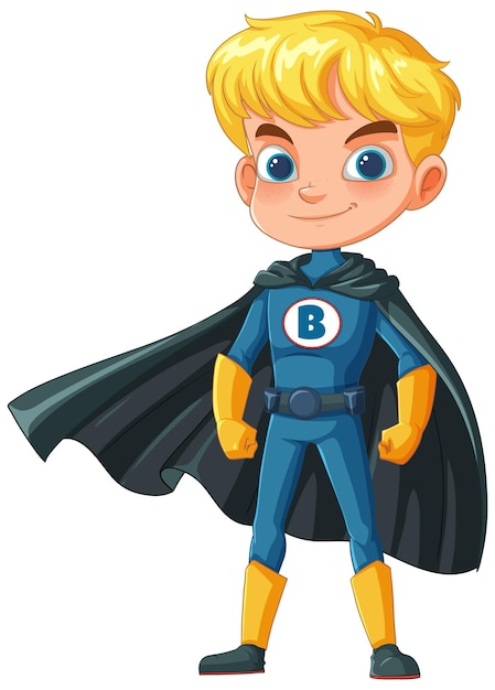 Free vector young superhero boy in costume