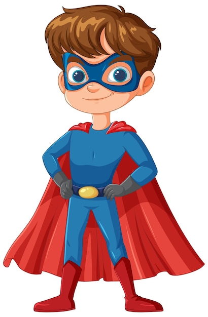 Free vector young superhero boy in costume