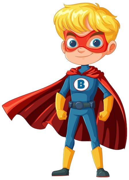 Free vector young superhero boy in costume