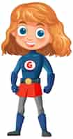 Free vector young superhero girl in costume