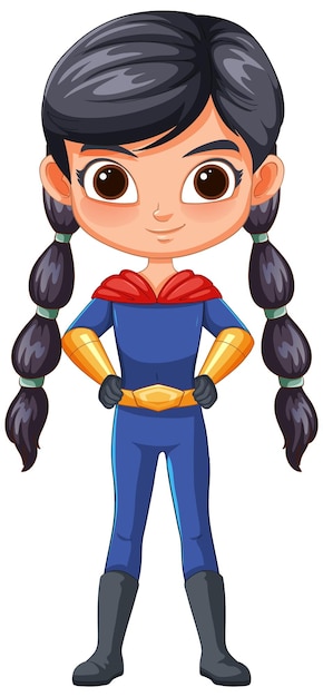 Free vector young superhero girl in costume