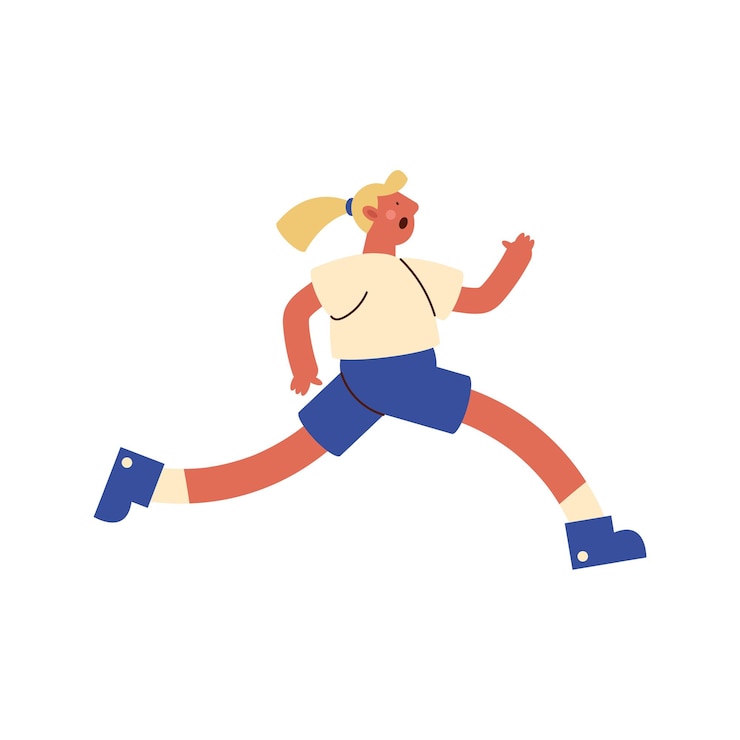 Free Vector young woman running