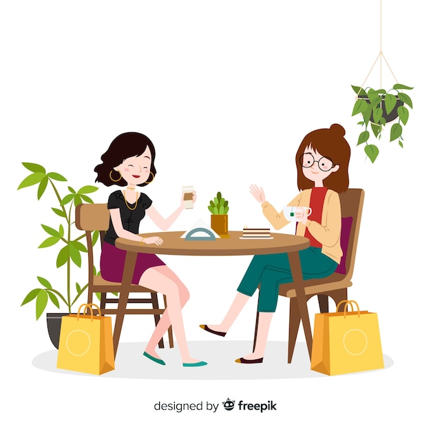 Free vector young woman spending time together