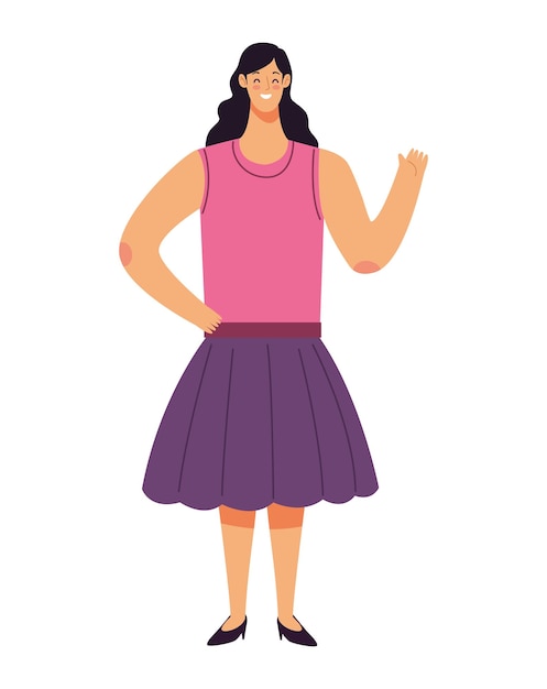 Free vector young woman standing isolated icon