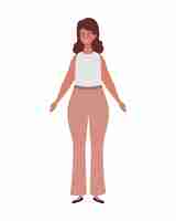 Free vector young woman standing on white